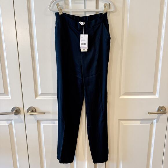 GRANA -NWT- Black Tencel Side Slit Career Pants Trousers | Large - Picture 2 of 12